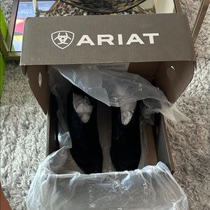 Suede, beautiful Ariat Black Ankle Boots barely worn..